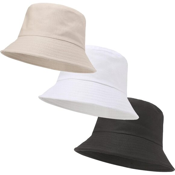 Unisex Cotton Bucket Hat Pack of 3 UV Sun Protection Foldable Casual Outdoor main image 9